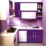 kitchen set minimalis warna ungu
